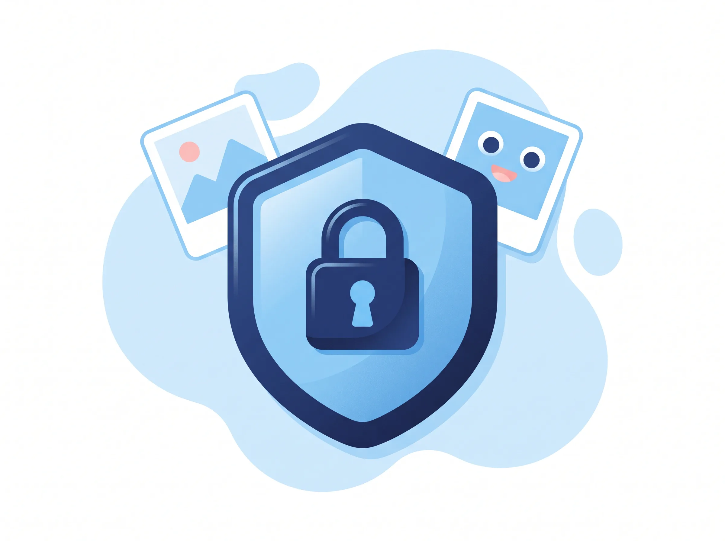 Shield with padlock illustration